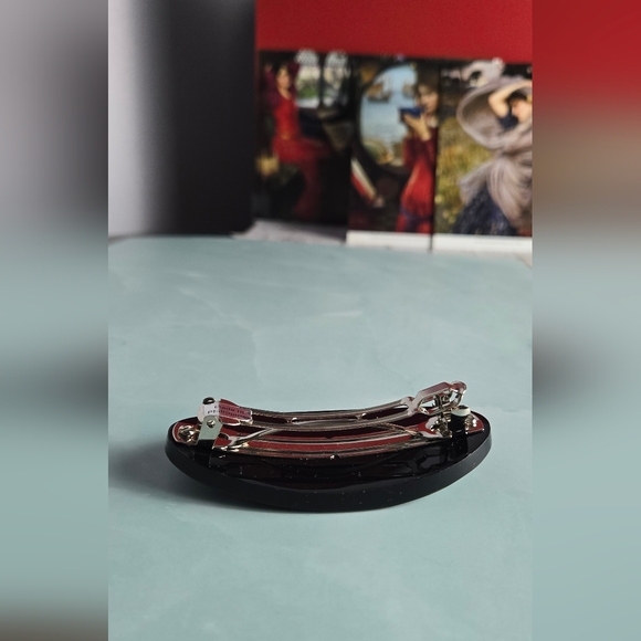 Vintage mother-of-pearl abalone inlays Hair Clip ducks family play in the River - Picture 10 of 17